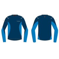 MW NDR mens merino long sleeve T-shirt blue melange