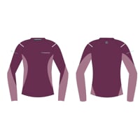 MW NDRZ womens merino long sleeve T-shirt plum melange